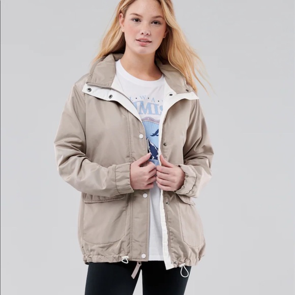 Hollister girls women’s Anorak fleeced Jacket - Picture 4 of 5